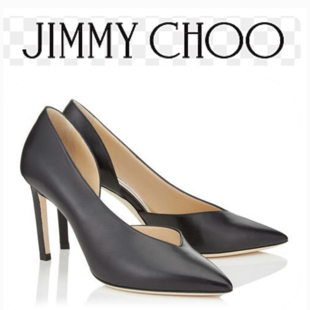 Jimmy Choo Sophia 100 Black Leather Heels